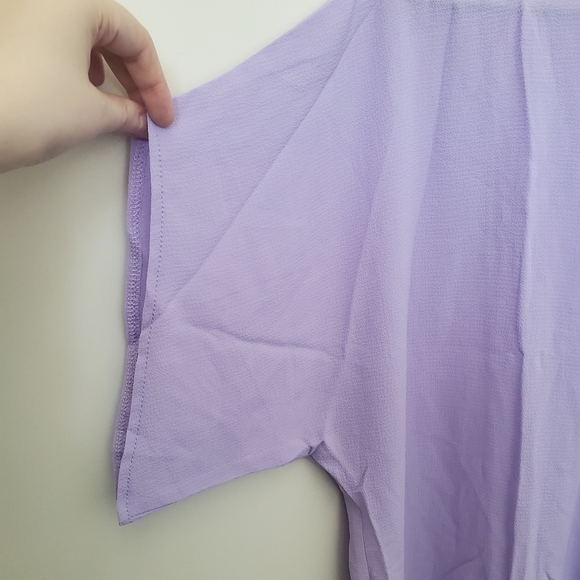 Doleman Sleeve Mock Neck Top Purple - Picture 6 of 14